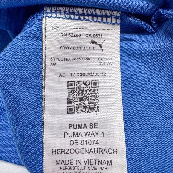 PUMA Logomania AOP Shirt Mens Large Blue Clyde Royal Graphic Tee Logo Print - Picture 7 of 13